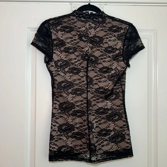 Express black lace top small - Picture 2 of 4
